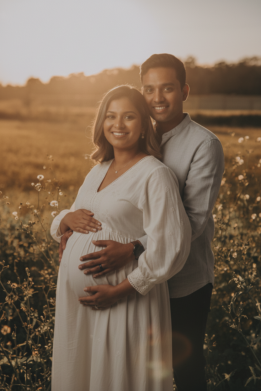 Maternity Silhouettes — Bella | Dramatic Lighting | Image by SD