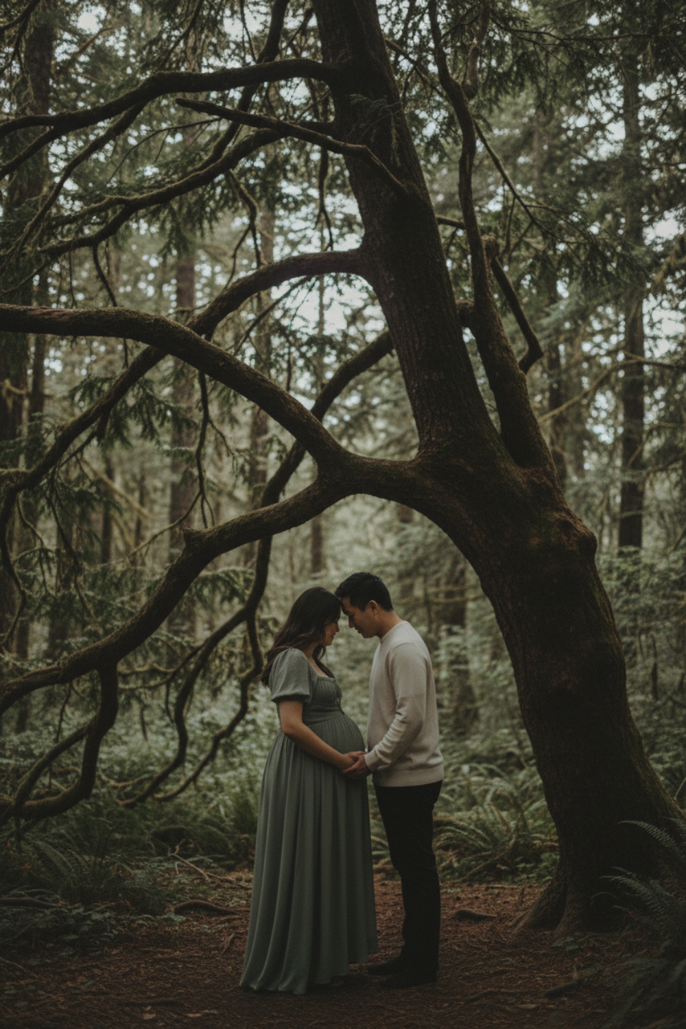 Nature Maternity Couple — Lily & Aaron | Romantic Forest Portraits | Image by SD