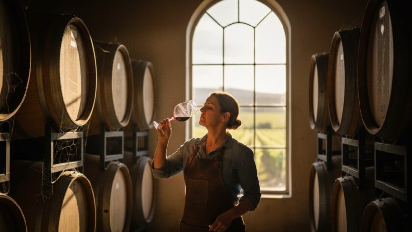 An epic moment shot capturing a local Dixons Creek artisan passionately at work in their studio, bathed in golden hour light, reflecting the essence of authentic Dixons Creek branding photography for local businesses.