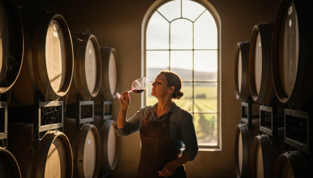 An epic moment shot capturing a local Dixons Creek artisan passionately at work in their studio, bathed in golden hour light, reflecting the essence of authentic Dixons Creek branding photography for local businesses.