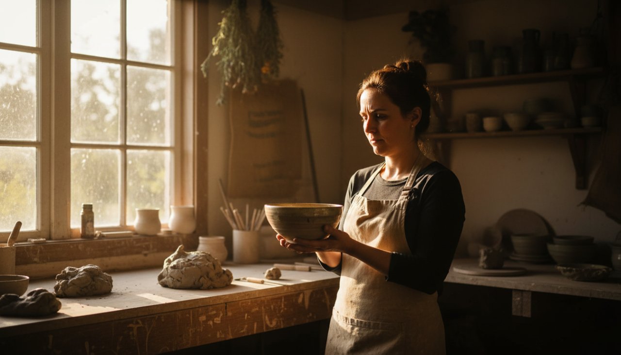 An epic, cinematic shot of a handcrafted artisan product from Avonsleigh, Victoria, illuminated by golden hour light on a rustic wooden table, beautifully showcasing the brand's essence for advertising photography.