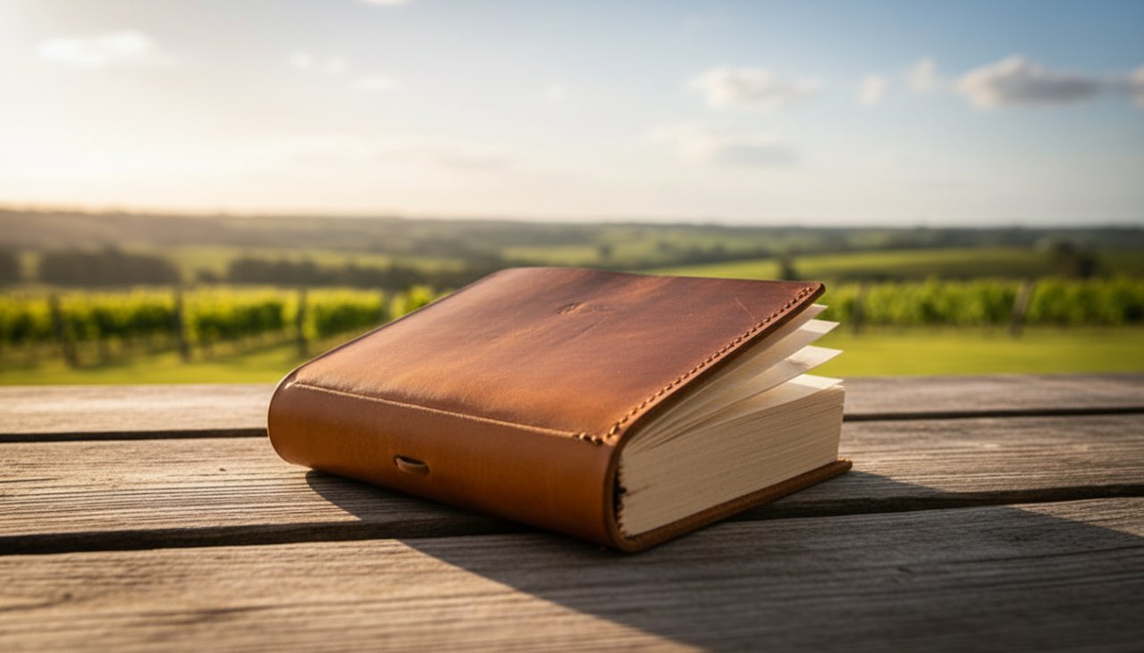 A dramatic, cinematic shot showcasing bespoke product visuals Launching Victoria Australia, featuring an artisanal ceramic bowl bathed in golden hour light on a rustic timber bench, with the rolling hills of Launching in the soft background, emphasising craftsmanship and natural beauty.