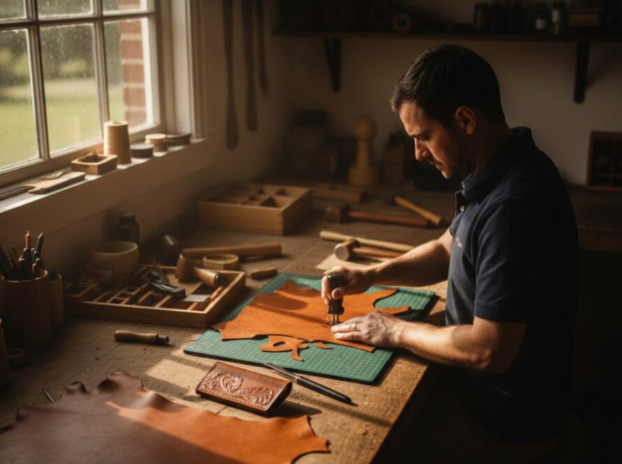 Dramatic shot of a local artisanal coffee roaster in Bittern, Victoria, intensely focused on pouring a latte, with steam rising, captured by expert Bittern advertising photography for Mornington Peninsula businesses.