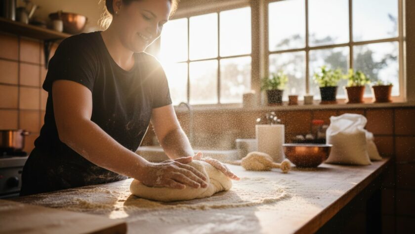 A dynamic and inspiring shot capturing a local artisan in Bittern, Victoria, proudly showcasing their craft in a vibrant workshop, bathed in warm natural light, embodying the essence of Bittern Victoria small business branding photography with authenticity and passion.