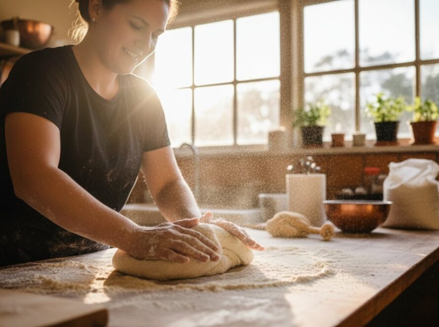 A dynamic and inspiring shot capturing a local artisan in Bittern, Victoria, proudly showcasing their craft in a vibrant workshop, bathed in warm natural light, embodying the essence of Bittern Victoria small business branding photography with authenticity and passion.