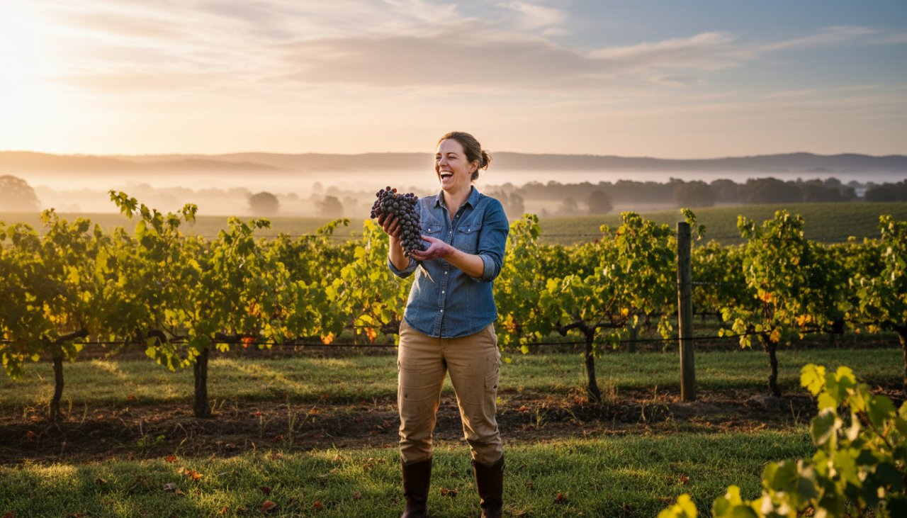 An inspiring wide-angle photograph showcasing a local artisan in their workshop amidst the scenic backdrop of Tremont, Victoria, expertly lit, embodying authentic Tremont Victoria editorial photography.
