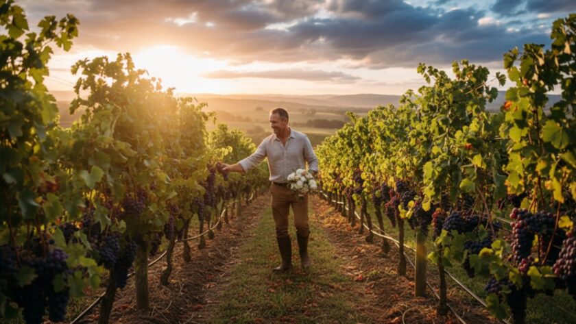 A dynamic, wide-angle shot of a local artisanal cheese maker in Castella, Victoria, expertly crafting cheese, bathed in warm morning light, embodying Castella Victoria commercial branding photography for local businesses.