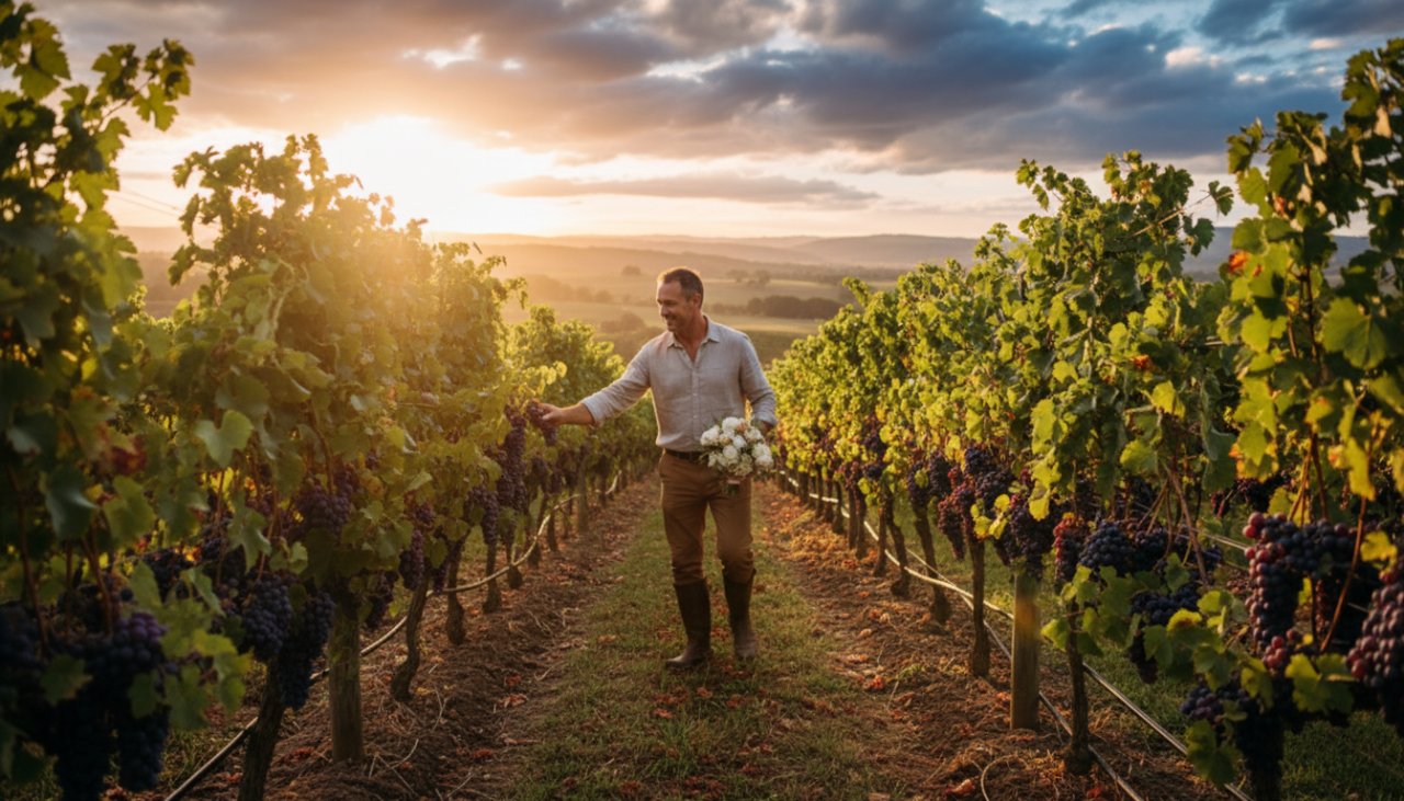 A dynamic, wide-angle shot of a local artisanal cheese maker in Castella, Victoria, expertly crafting cheese, bathed in warm morning light, embodying Castella Victoria commercial branding photography for local businesses.