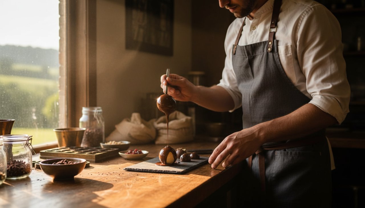 An epic moment captured in Chum Creek, showcasing bespoke advertising photography for local brands, featuring a vibrant, professionally lit product against the natural, lush backdrop of the Yarra Ranges, conveying quality and local charm.