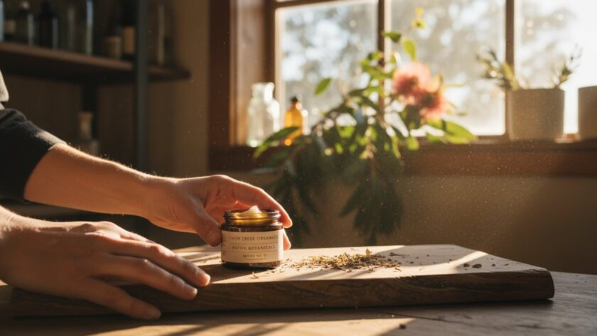 A beautifully lit close-up of handcrafted artisan pottery, showcasing intricate details and earthy textures against a rustic, sun-drenched backdrop evocative of Chum Creek's natural beauty, representing exceptional Chum Creek product photography for local artisans.