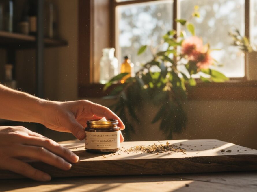 A beautifully lit close-up of handcrafted artisan pottery, showcasing intricate details and earthy textures against a rustic, sun-drenched backdrop evocative of Chum Creek's natural beauty, representing exceptional Chum Creek product photography for local artisans.
