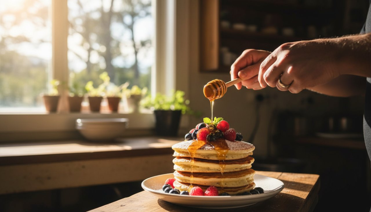 An exquisite close-up shot of a perfectly plated, vibrantly coloured dessert from a Cockatoo eatery, illuminated by soft natural light, showcasing the detailed artistry of Cockatoo Victoria artisan food photography, ready to entice diners.