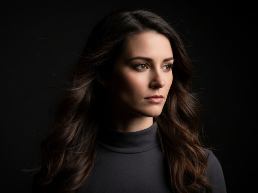 A beautifully lit, cinematic portrait of a creative individual in a professional studio setting, capturing an 'epic moment' of deep contemplation, demonstrating expert Creative Studio Photography Dromana Victoria.