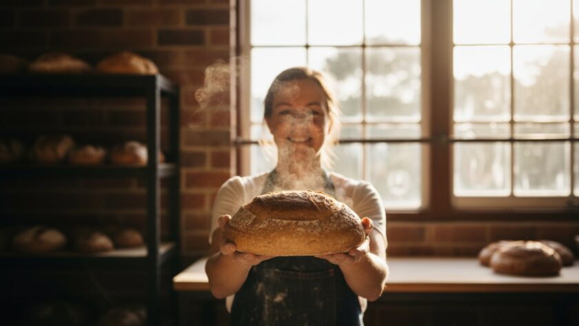 An aerial drone shot capturing a vibrant local café's outdoor dining area in Crib Point, showcasing happy customers and freshly brewed coffee, perfect for Crib Point advertising photography for authentic local brands, with dramatic golden hour lighting.