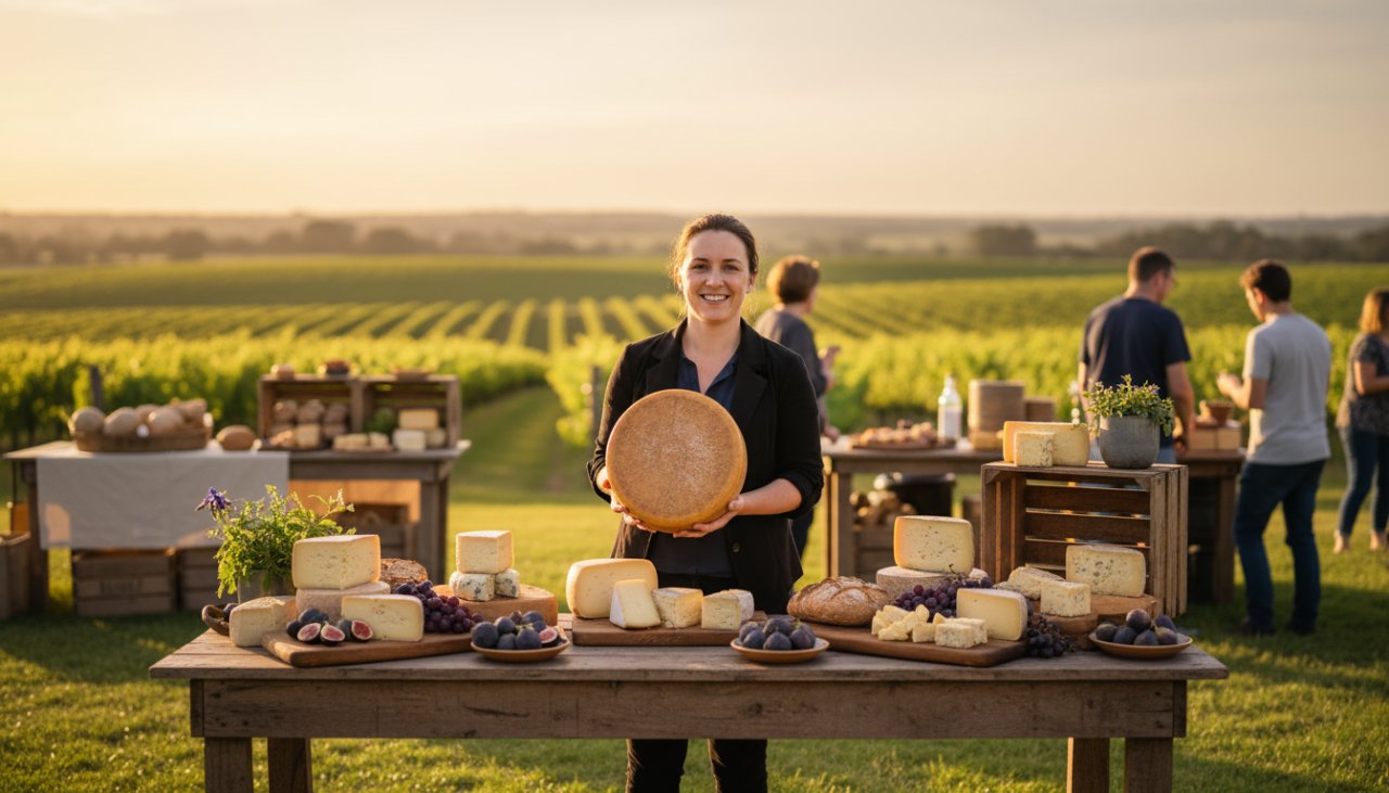 An epic moment captured in Seville East, Victoria, showing a local artisan proudly displaying their handcrafted product, illuminated by warm afternoon light, demonstrating how to Elevate Seville East Business with Professional Advertising Photography.