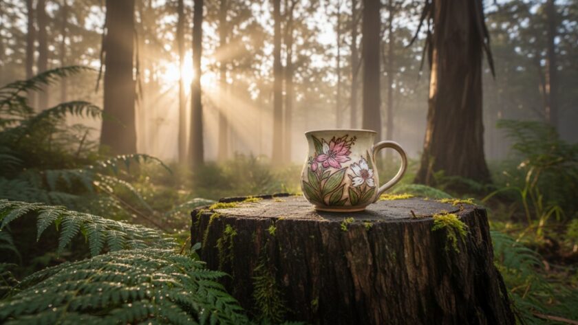 Exceptional Product Photography Cockatoo Victoria Small Businesses: A handcrafted, artisanal wooden carving, locally sourced, bathed in the soft, golden light of a Dandenong Ranges sunset, captured with exquisite detail, highlighting its unique textures and craftsmanship in a cinematic outdoor setting.