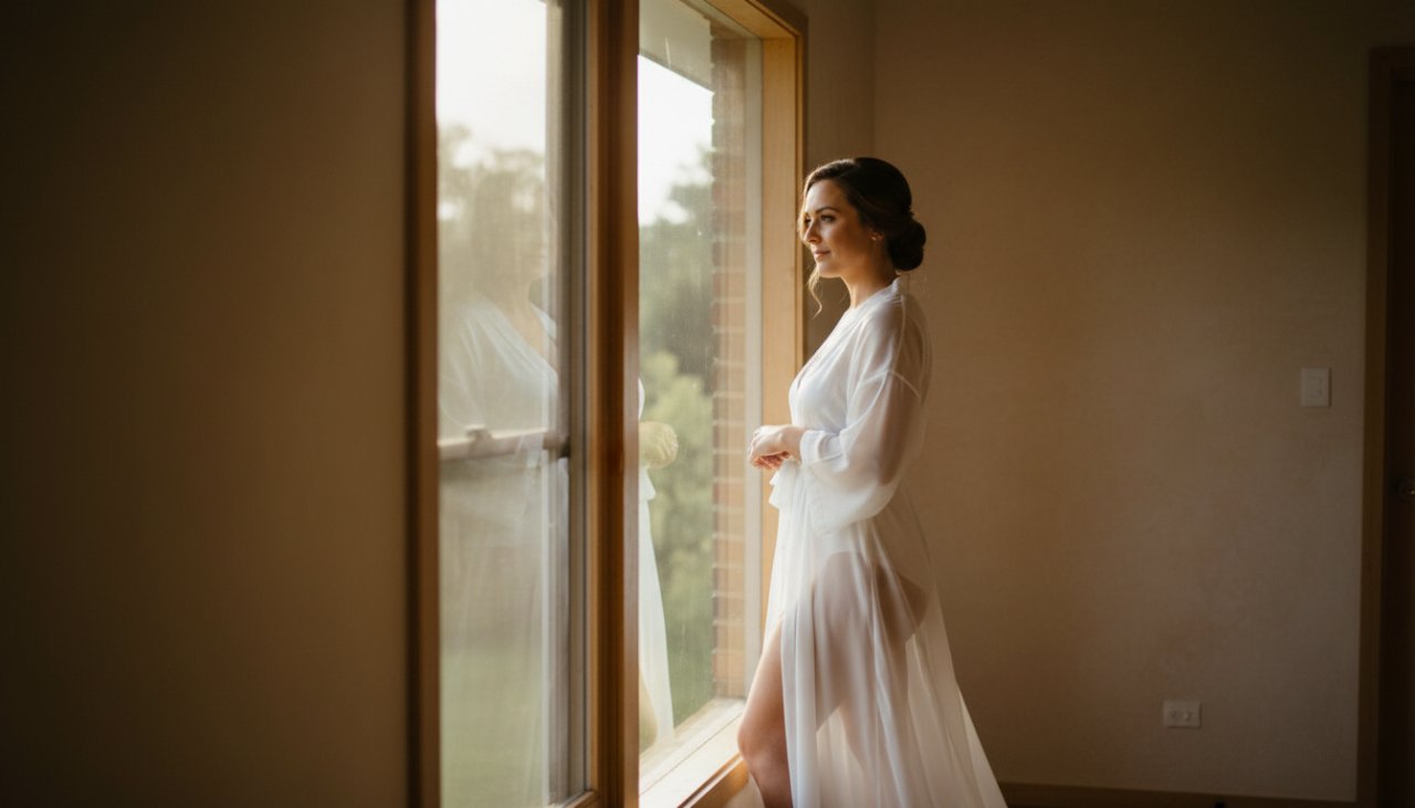 A beautifully composed, soft-focus image showcasing a woman in a serene pose, bathed in natural light, representing intimate boudoir photography Selby Victoria, capturing an epic moment of self-confidence and artistic grace amidst a natural, rustic setting.