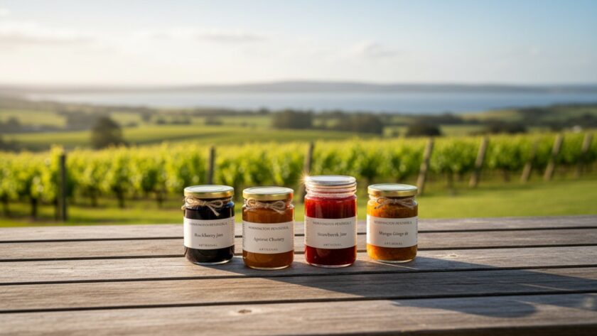 A beautifully composed close-up of a handcrafted ceramic vase with delicate natural patterns, illuminated by a warm, golden sunbeam filtering through a window in a rustic Mornington Peninsula studio, epitomizing exceptional Mornington Peninsula artisan product photography services.
