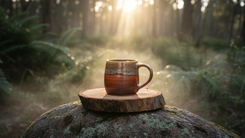 A close-up, high-detail shot showcasing a handcrafted wooden bowl from a Castella artisan, bathed in golden hour light on a rustic timber table, evoking the essence of premium product photography for Castella artisans. The background blurs into a hint of lush Castella landscape, highlighting craftsmanship.