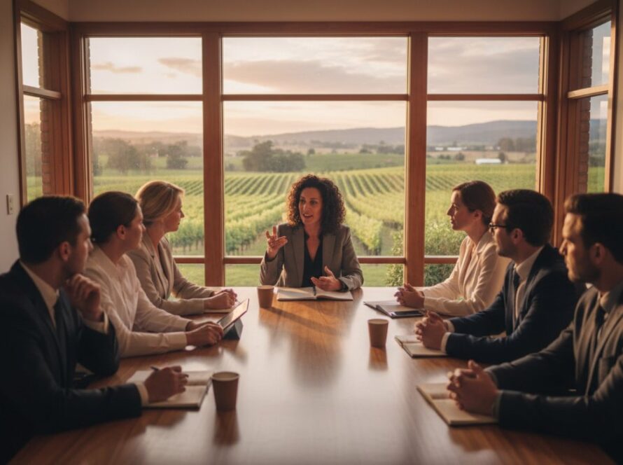 A dynamic, candid photograph of a Coldstream business leader smiling confidently during a professional corporate headshots Coldstream businesses session, captured in a modern office space with natural light, showcasing their approachability and expertise.