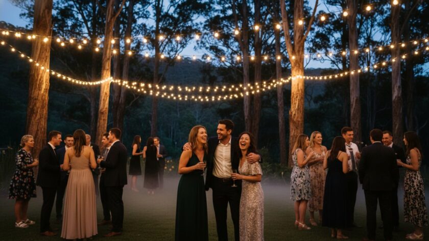 An epic, emotionally charged photograph perfectly demonstrating Professional Event Photography Ferny Creek Capturing Memories, featuring a vibrant celebration in a beautifully lit Ferny Creek venue, with guests engaging joyfully and a central figure experiencing a peak moment of happiness.