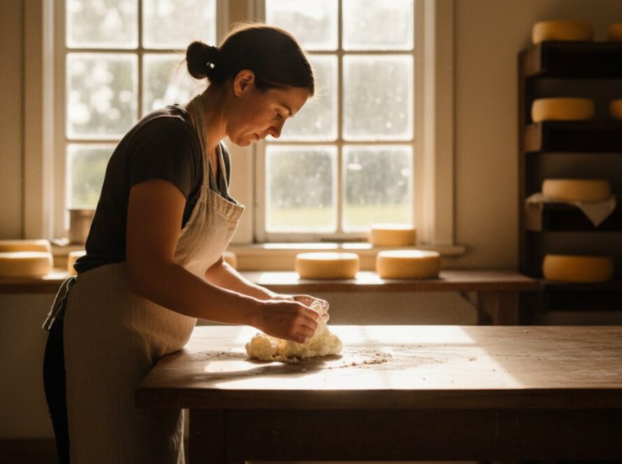 An epic moment captured: a passionate artisan meticulously crafting a bespoke leather item in a sun-drenched Seville East workshop, perfectly illustrating the quality of Seville East commercial photography artisan brands.