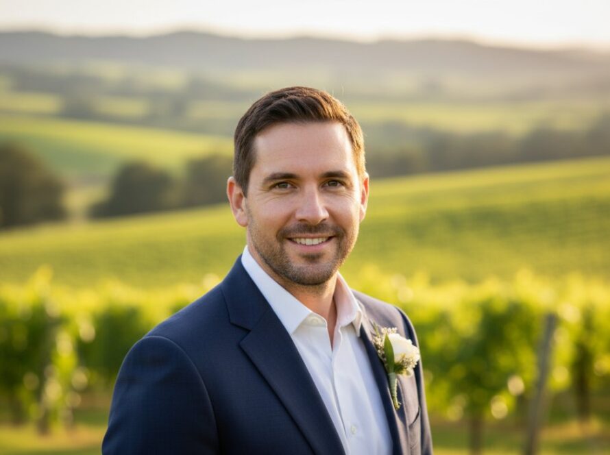 An impactful, cinematic portrait featuring a confident professional against a soft, sun-drenched backdrop in Seville East, symbolising Seville East professional headshots for career advancement and personal branding.