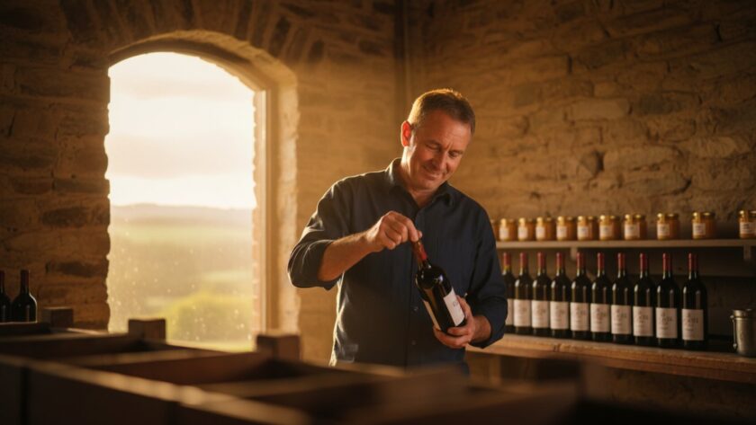 An epic moment capture of a local artisan in Seville VIC advertising photography for local brands, showcasing their craft product with dramatic, natural light filtering through a rustic workshop window, highlighting texture and quality.
