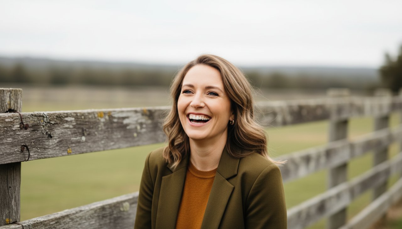 A confident male professional, mid-laughter, captured in warm, natural light amidst a rustic Tyabb vineyard, reflecting the authentic professional headshots Tyabb Victoria modern professionals seek.