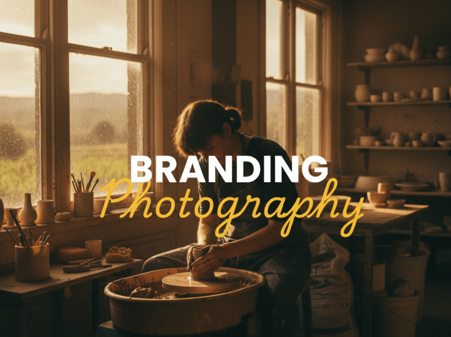A moody, cinematic street photography style image capturing a local artisan's studio in the Yarra Valley, showcasing the essence of Yarra Valley branding photography for artisan businesses, with dramatic lighting and artistic composition.