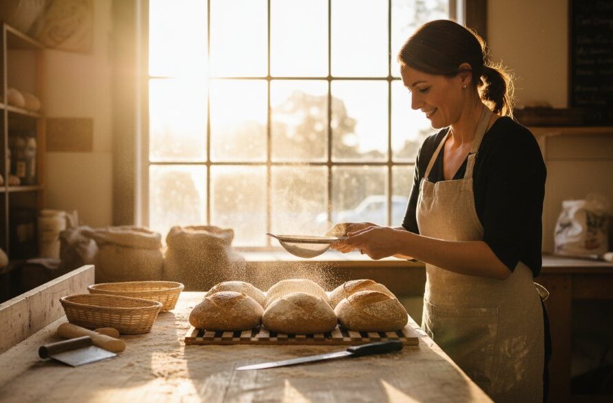 An epic moment of a local business owner in Ararat, Victoria, showcasing their craft with pride, captured with dramatic lighting and professional colour grading, demonstrating premier Ararat Victoria commercial photography for thriving local businesses.