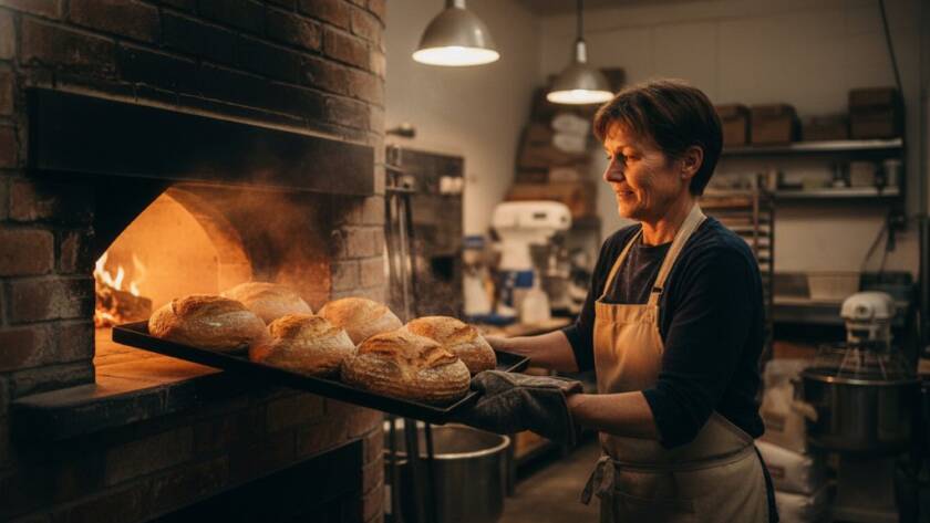 Dramatic shot for Ardeer business advertising photography Victoria: A local artisan proudly showcasing their meticulously crafted product in a beautifully lit workshop, capturing a moment of creative dedication and quality.