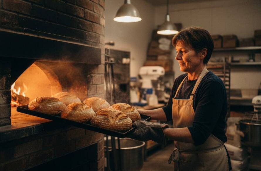 Dramatic shot for Ardeer business advertising photography Victoria: A local artisan proudly showcasing their meticulously crafted product in a beautifully lit workshop, capturing a moment of creative dedication and quality.