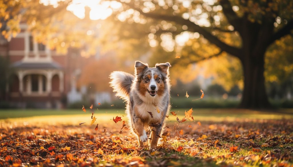 An ecstatic golden retriever mid-leap, catching a frisbee in slow motion, backlit by the setting sun in a lush Armadale park, embodying the joy of Armadale outdoor pet photography candid portraits. Professional, vibrant, dynamic shot.