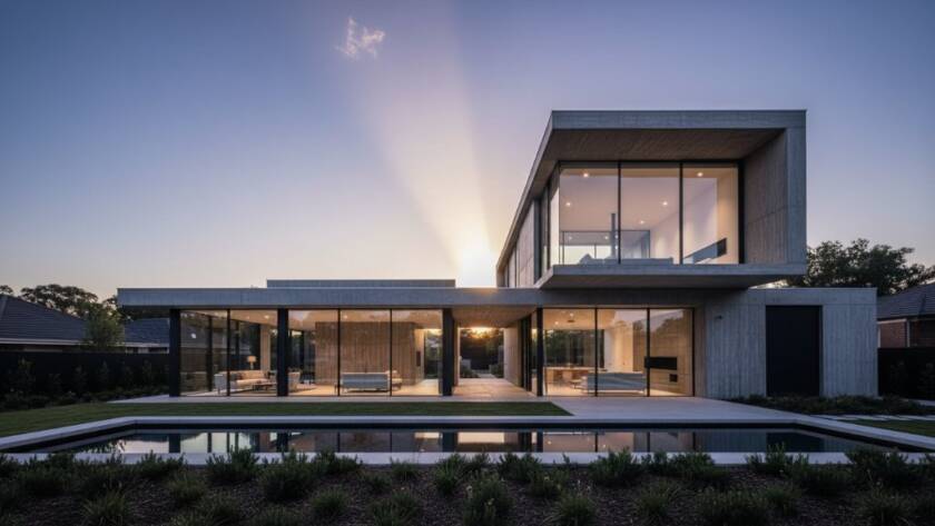 An epic, dramatically lit photograph showcasing the intricate details of a heritage building facade in Ashburton, Victoria, embodying exquisite Ashburton Architectural Photography Melbourne East.