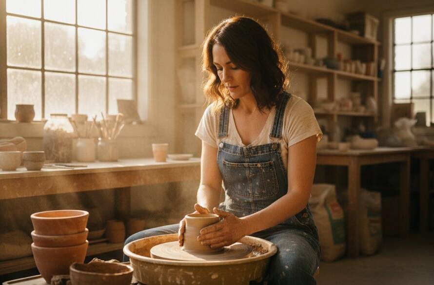A dynamic and emotionally charged photograph showcasing authentic Bayswater branding photography, featuring a passionate local cafe owner smiling genuinely while expertly pouring latte art in their bustling Bayswater establishment, bathed in warm, natural light, reflecting community spirit and delicious craftsmanship.