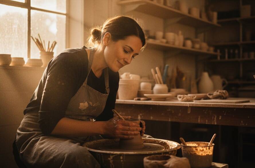 An authentic branding photography Sunshine North businesses hero shot: a female entrepreneur, mid-laugh, engaging passionately with a client in a sun-drenched cafe in Sunshine North, dramatic backlighting illuminating her profile, capturing genuine connection.