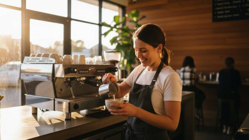 A dynamic, candid shot of a passionate artisan crafting a product in a sunlit workshop in Sunshine North, capturing the essence of authentic editorial photography for Sunshine North brands. The scene is professionally lit, showcasing texture and dedication.