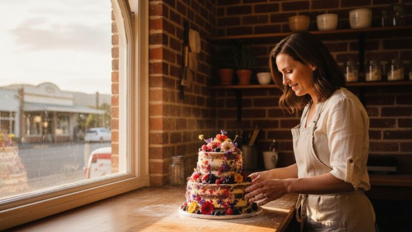 An epic moment captured in Korumburra, showcasing a local artisan passionately crafting their product, bathed in golden hour light, reflecting authentic Korumburra business branding photography. The scene is professionally colour-graded with dramatic depth of field.