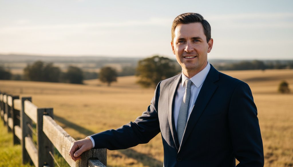 A confident business professional, captured with natural light against a subtly blurred historic Marong building, exuding warmth and approachability, perfect for authentic Marong professional headshots for career growth.