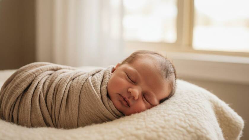 A heartwarming, softly lit close-up of a newborn baby's tiny feet nestled gently in a parent's hands, showcasing authentic newborn photography South Kingsville with a dreamy, golden hour glow, capturing a serene and precious moment in an epic style.