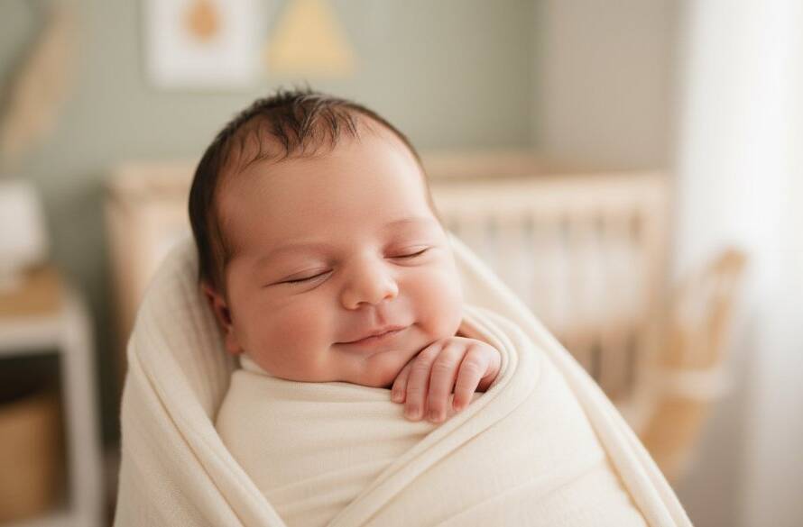 A serene, close-up, high-key portrait of a sleeping newborn baby swaddled in soft white fabric, gently held by a parent's hands, with the focus on tiny fingers and delicate facial features, capturing authentic newborn photography Wyndham Vale Victoria in an epic, tender moment.
