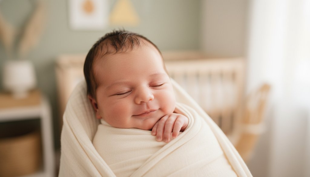 A serene, close-up, high-key portrait of a sleeping newborn baby swaddled in soft white fabric, gently held by a parent's hands, with the focus on tiny fingers and delicate facial features, capturing authentic newborn photography Wyndham Vale Victoria in an epic, tender moment.