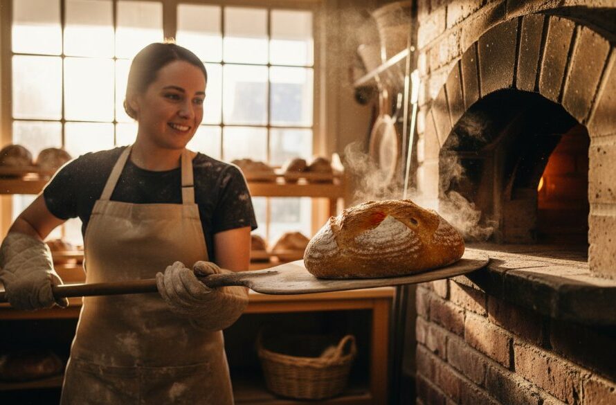 Dynamic hero shot for Bacchus Marsh small business brand photography showing a local artisan meticulously crafting their product in a rustic workshop bathed in dramatic golden hour light, highlighting their dedication and skill, Bacchus Marsh, Victoria, Australia.