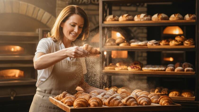 Dramatic wide shot of a local artisanal coffee roaster in Berwick expertly pouring roasted beans, showcasing the craft and quality, perfect for Berwick professional advertising photography with a cinematic feel.