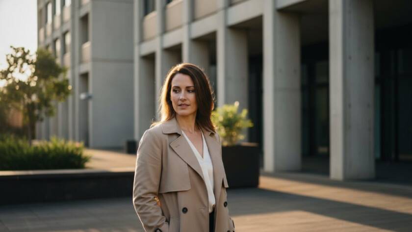 A dramatic, high-contrast fine art portrait in Notting Hill, Victoria, showcasing a thoughtful individual amidst the modern architecture, expertly lit to highlight emotional depth, embodying bespoke fine art photography Notting Hill Victoria.