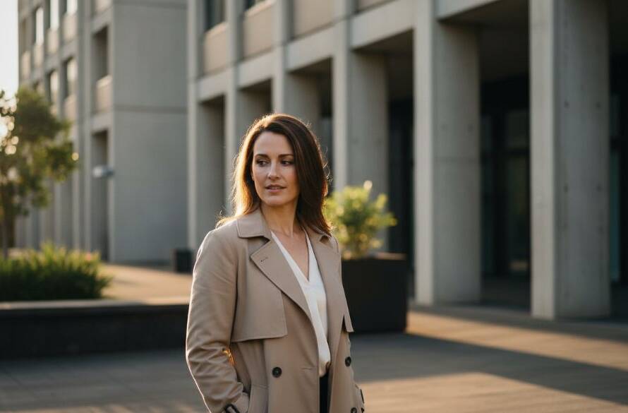 A dramatic, high-contrast fine art portrait in Notting Hill, Victoria, showcasing a thoughtful individual amidst the modern architecture, expertly lit to highlight emotional depth, embodying bespoke fine art photography Notting Hill Victoria.