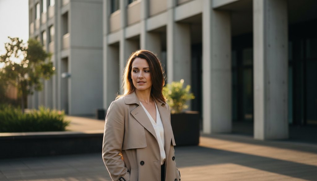A dramatic, high-contrast fine art portrait in Notting Hill, Victoria, showcasing a thoughtful individual amidst the modern architecture, expertly lit to highlight emotional depth, embodying bespoke fine art photography Notting Hill Victoria.