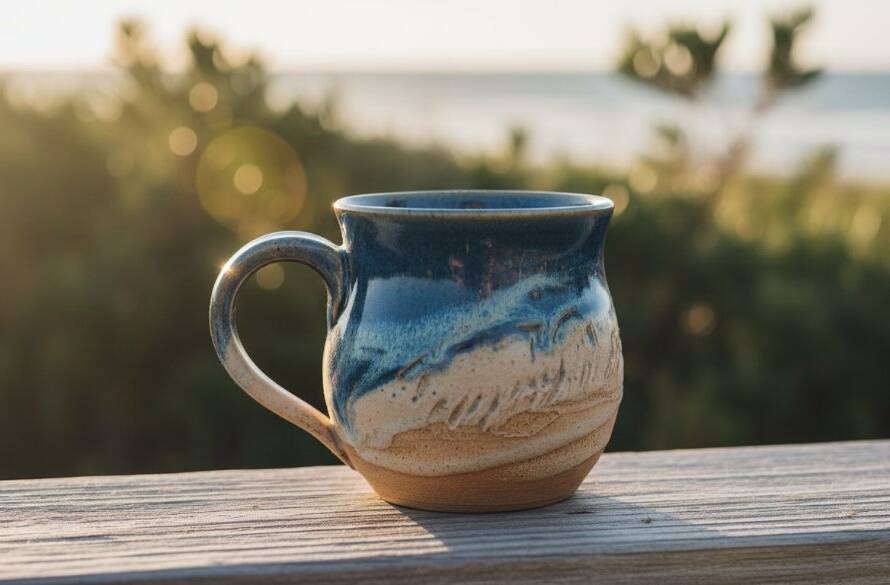 Dramatic, high-angle shot showcasing a handcrafted artisanal candle from a local Edithvale business, expertly lit to highlight its texture and glow against a soft, blurred background reminiscent of Edithvale's morning light, emphasizing the premium quality achieved through bespoke product photography Edithvale businesses can rely on.