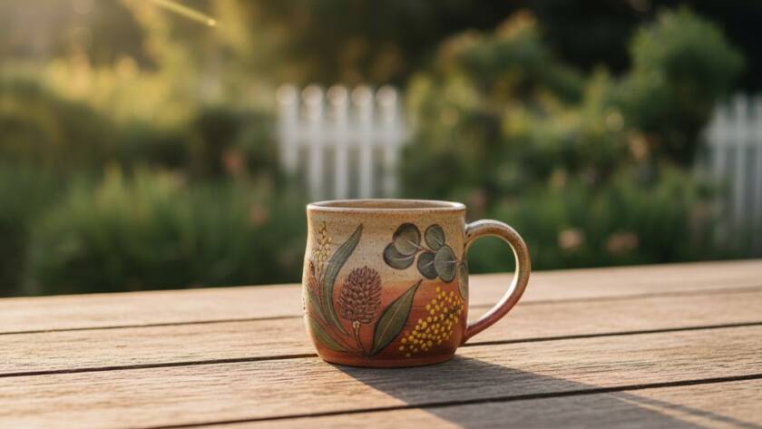 Dramatic close-up of a meticulously crafted artisan ceramic vase, showcasing its unique textures and glaze under studio lighting, set against a subtly blurred backdrop reminiscent of Blackburn's leafy streets, highlighting Blackburn Victoria product photography for local artisans.